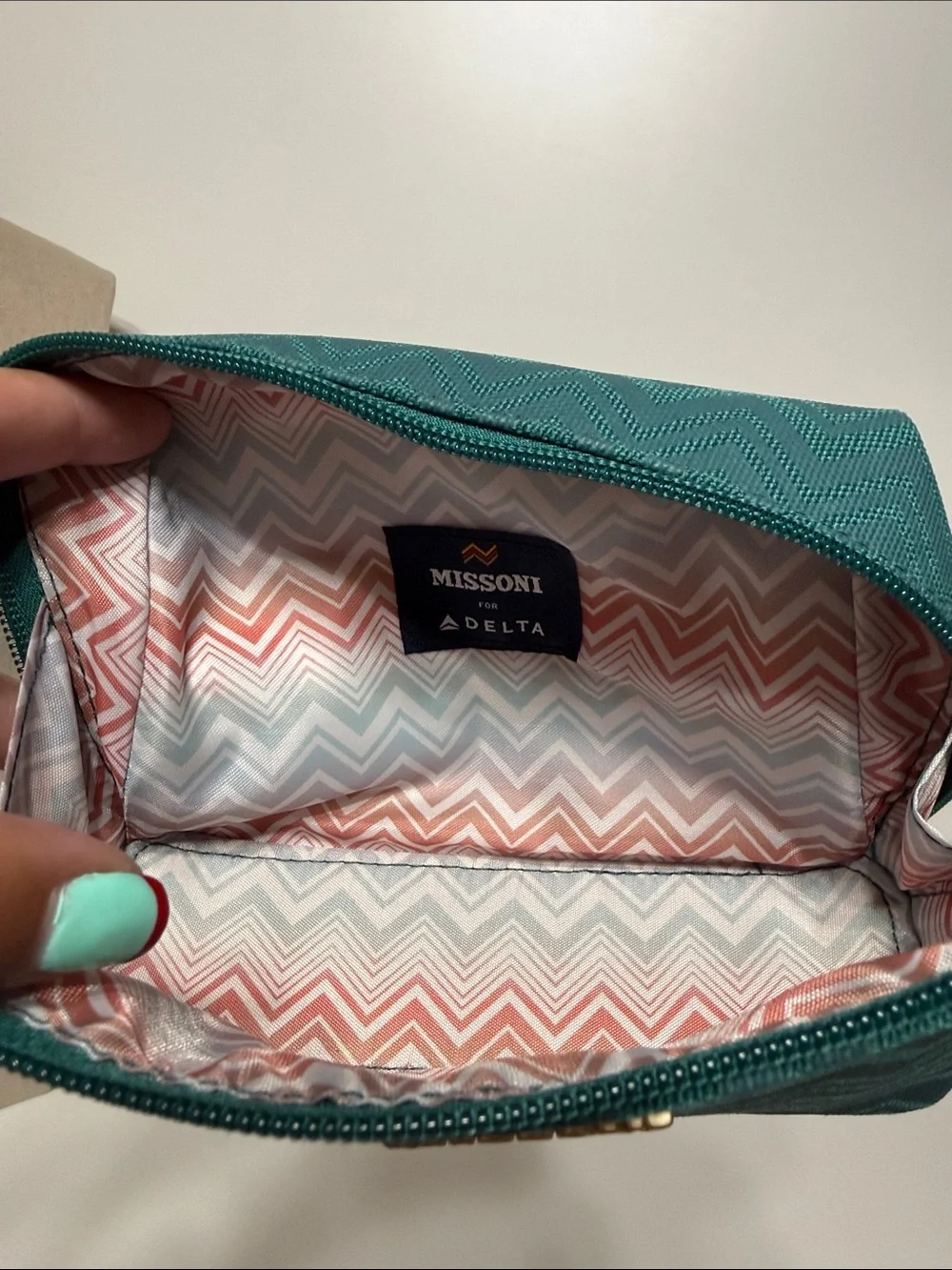 Missoni for Delta One First Class Navy Zigzag Cosmetic/Travel Pouch or Bag Empty
